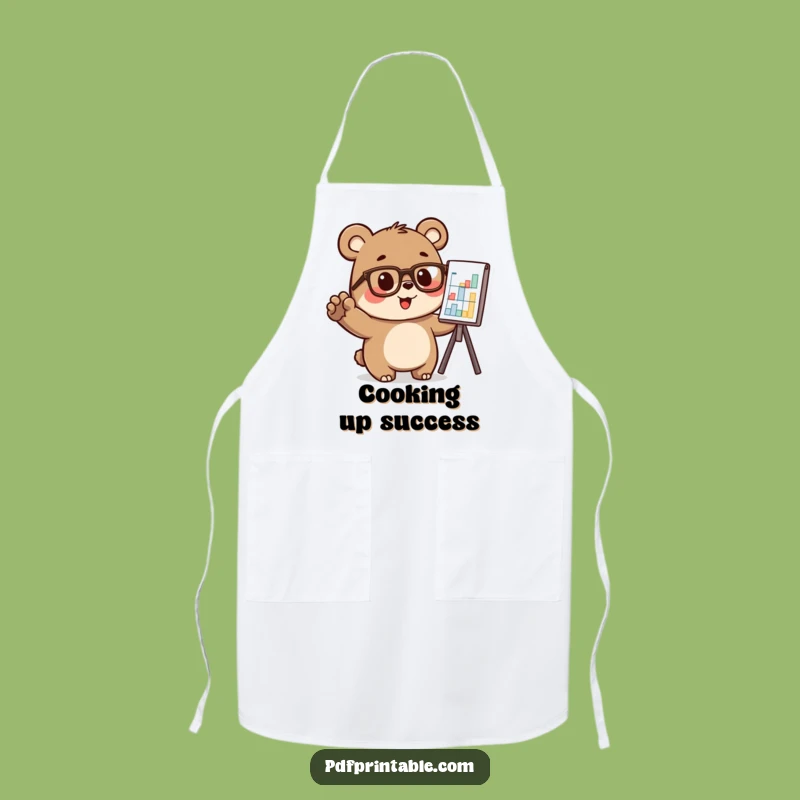 Funny Bear Analyst Apron: Hilarious Kitchen Wear for Smart Chefs