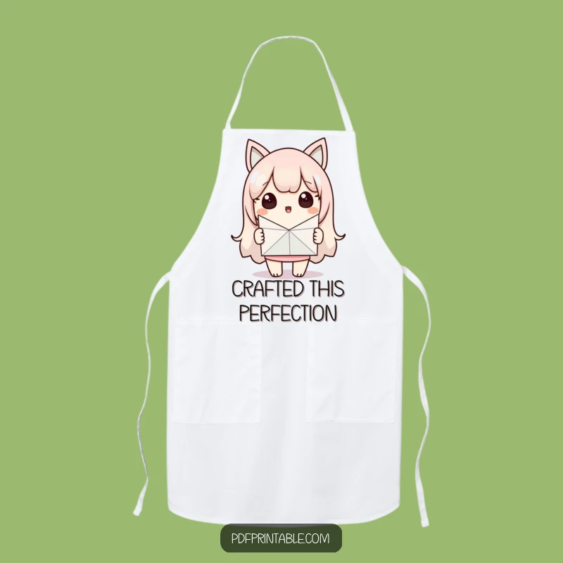 Funny Kawaii Paper Craft Apron for Proud and Surprised Makers