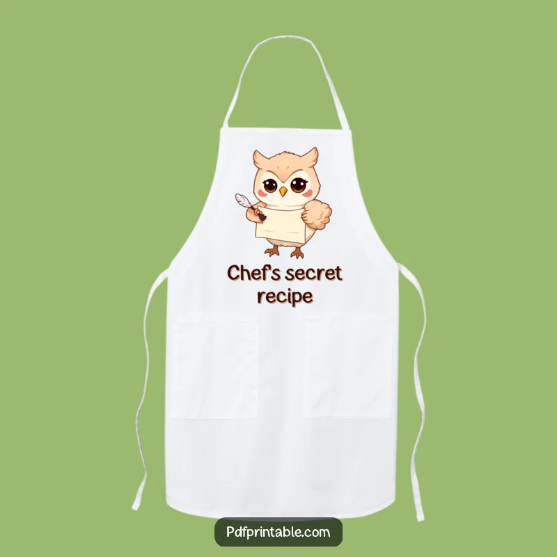 Funny Owl Apron: Wise Messenger with Scroll, Kitchen Wisdom and Hilarious Funny Gift