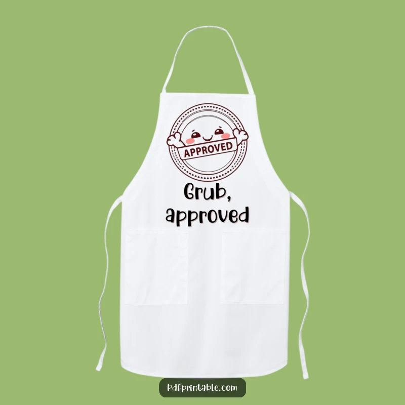 Funny Approval Character Apron: Kitchen Approval, Happy Stamp, Humorous Gift