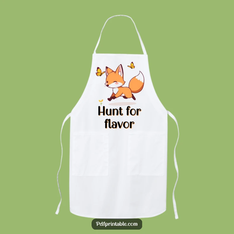 Funny Fox Butterfly Apron: Cook With Nature's Whimsy & Hilarious Style