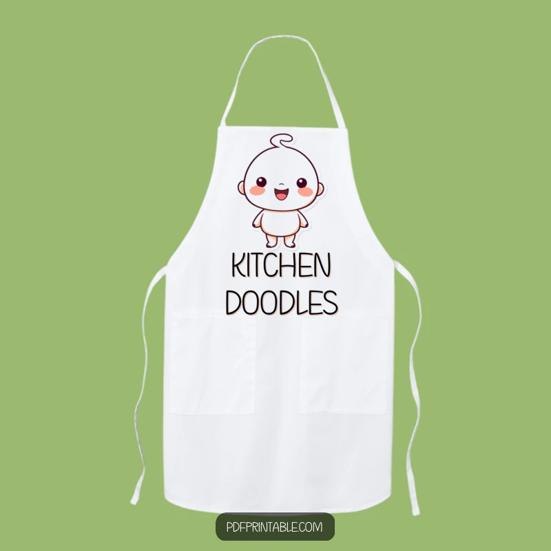 Funny Artist Apron: Happy Character S Doodle, Great Funny Kitchen Gift