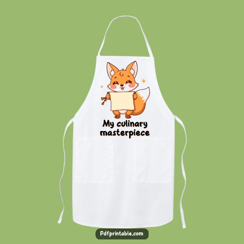 Funny Fox Apron: Clever Presenter with Scroll, Kitchen Flair and Hilarious Funny Gift