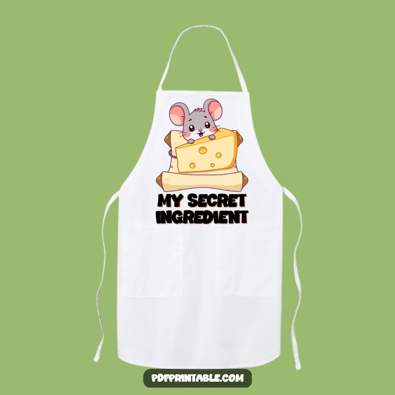 Funny Mouse Cheese Apron: Kitchen Discovery, Giant Gruyere, Chef Funny Gift