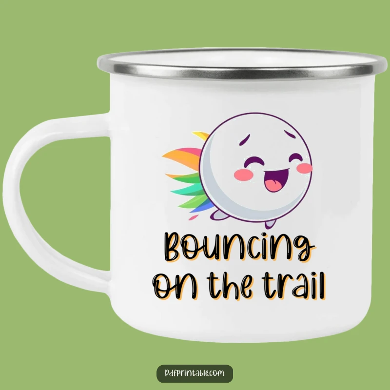 Funny Bouncy Ball Camp Mug: Adventure in Color!