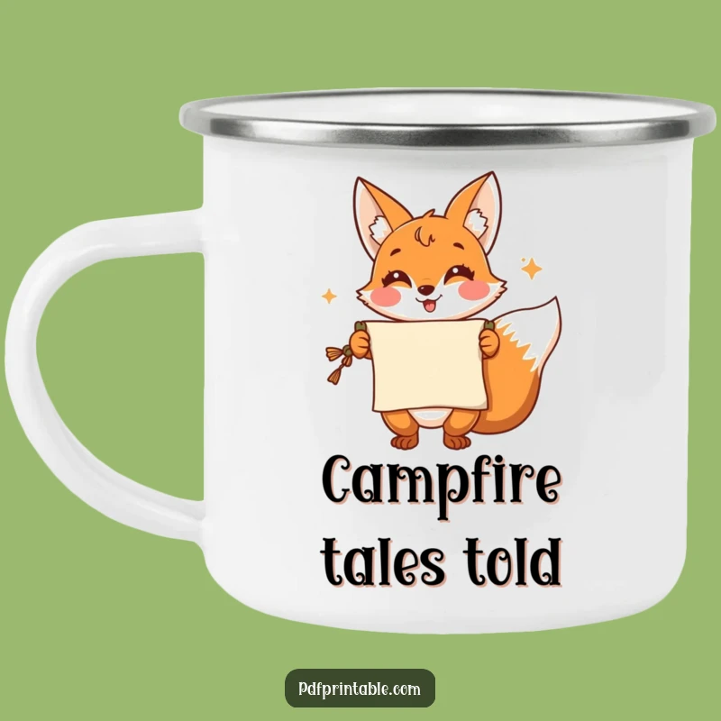 Funny Fox Camping Mug: Clever Presenter with Scroll, Outdoor Wit and Hilarious Funny Gift