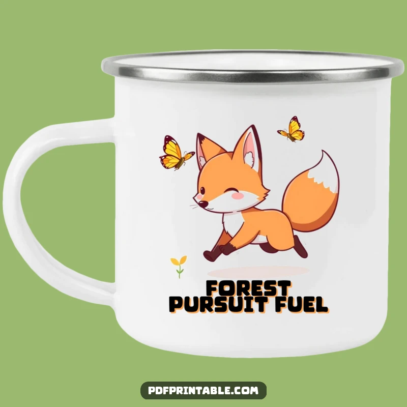Funny Fox Butterfly Camping Mug: Enjoy Nature With Whimsical Style