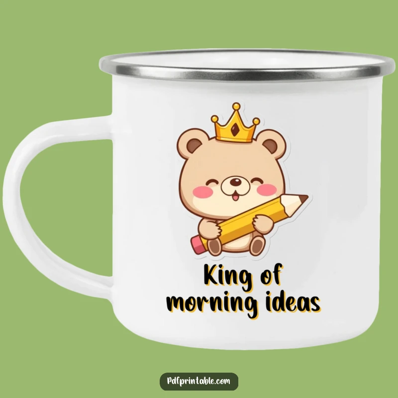 Funny Giggling Bear King Camping Mug: Campfire Tales & Royal Brews, Perfect Funny Gift!