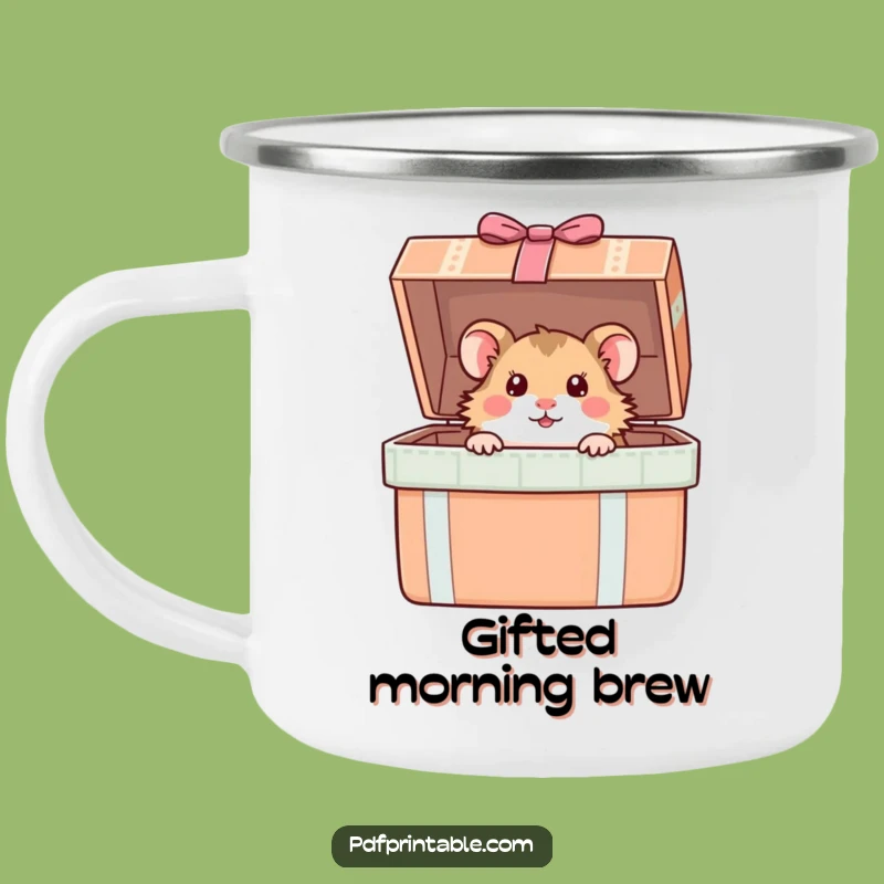 Funny Hamster Gift Box Camping Mug: Hilarious Outdoor Gift for Curious Explorers