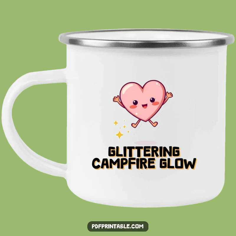 Funny Jumping Heart Camp Mug: Adventure with a Sparkle!
