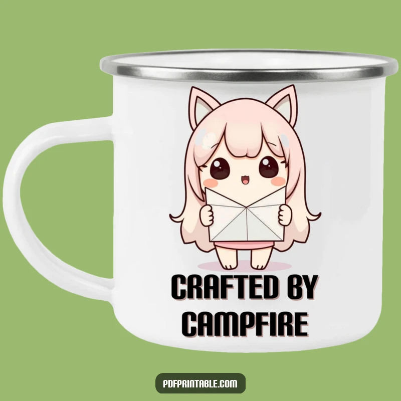Funny Kawaii Paper Crafter Camping Mug for Outdoor Creators