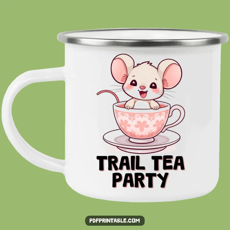 Funny Mouse Teacup Camping Mug: Outdoor Adventures with a Delighted Rodent, a Great Funny Gift!
