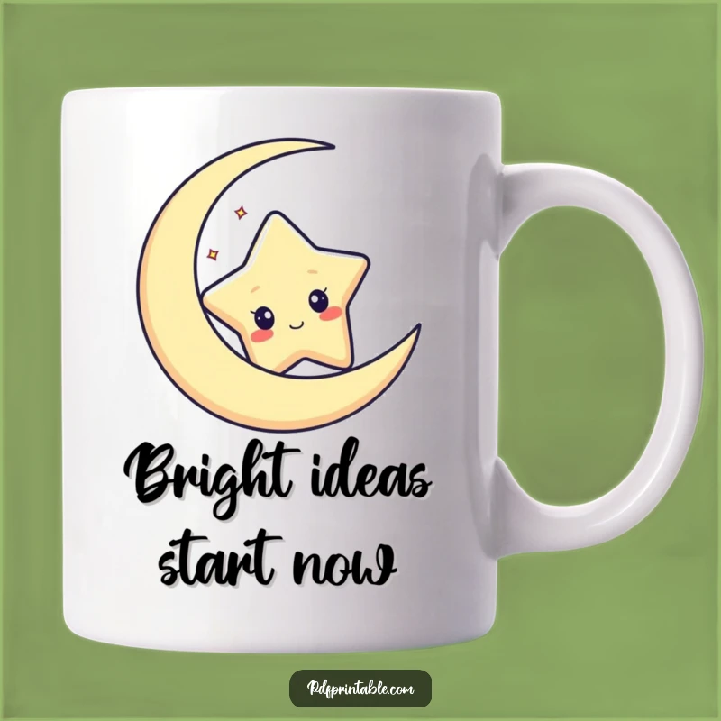 Funny Star Moon Mug: Peek into Whimsy and Wonder!