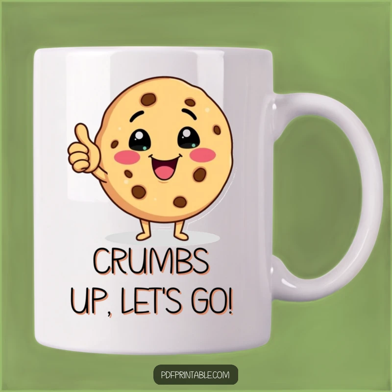 Funny Cookie Character Mug: Cheerful Wink and Thumbs Up for a Hilarious Gift