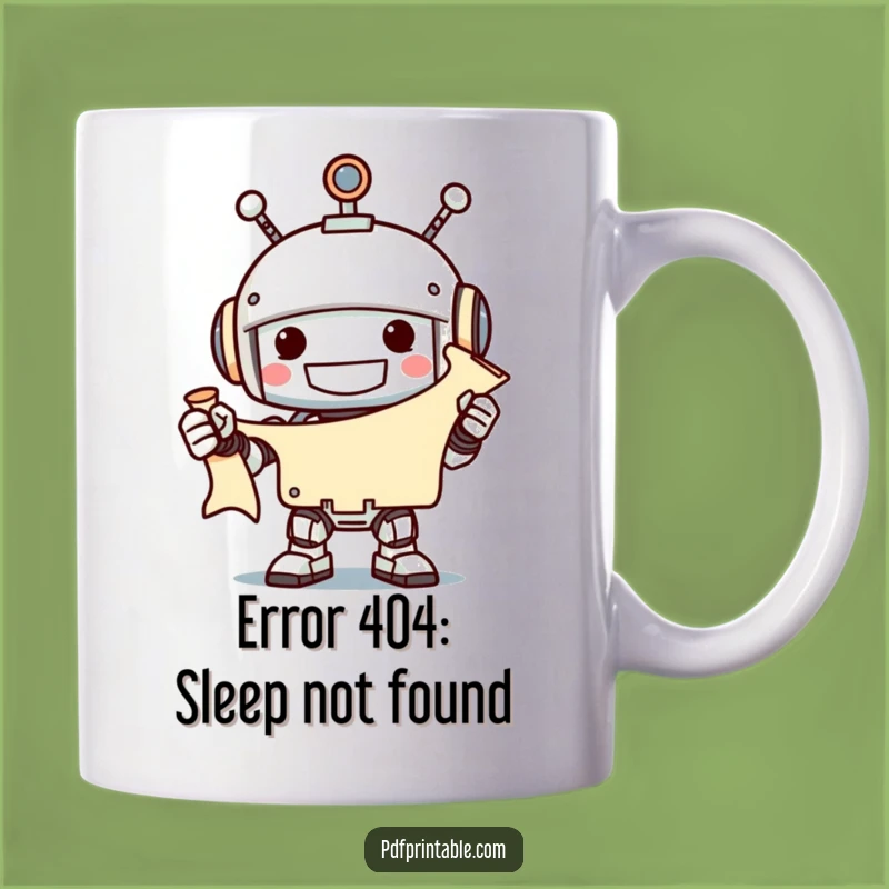 Funny Robot Scroll Mug: Hilarious Gift for Techies and History Buffs