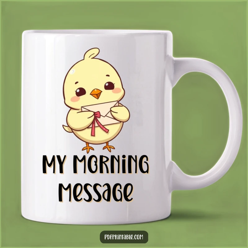 Funny Bird Letter Mug: Cheerful Delivery, Tiny Message, Perfect Gift for Senders