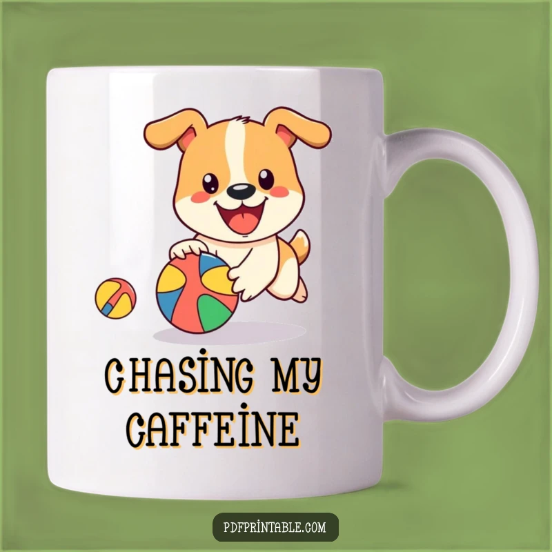 Funny Dog Ball Mug: Happy Chase, Bouncing Fun, Perfect Dog Lover Funny Gift
