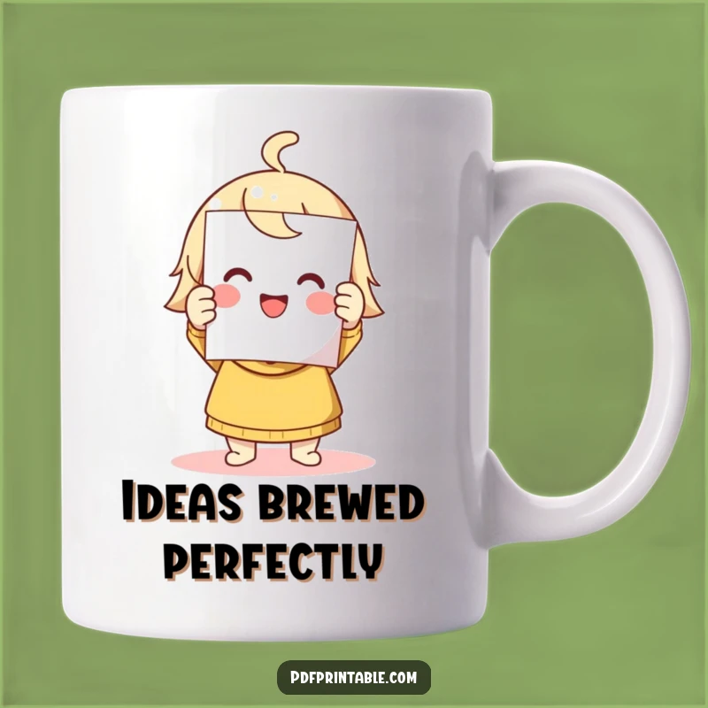 Funny Printing Character Mug: Success Achieved, Fresh Page, Perfect Humorous Gift