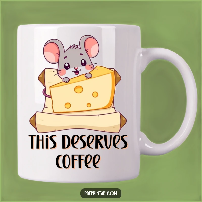 Funny Mouse Cheese Mug: Surprised Discovery, Giant Gruyere, Perfect Funny Gift