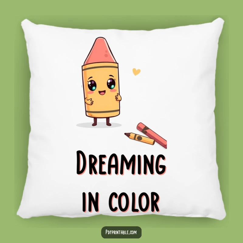 Funny Crayon Comfort Pillow: Soft cushion with character drawing funny shape, funny gift.