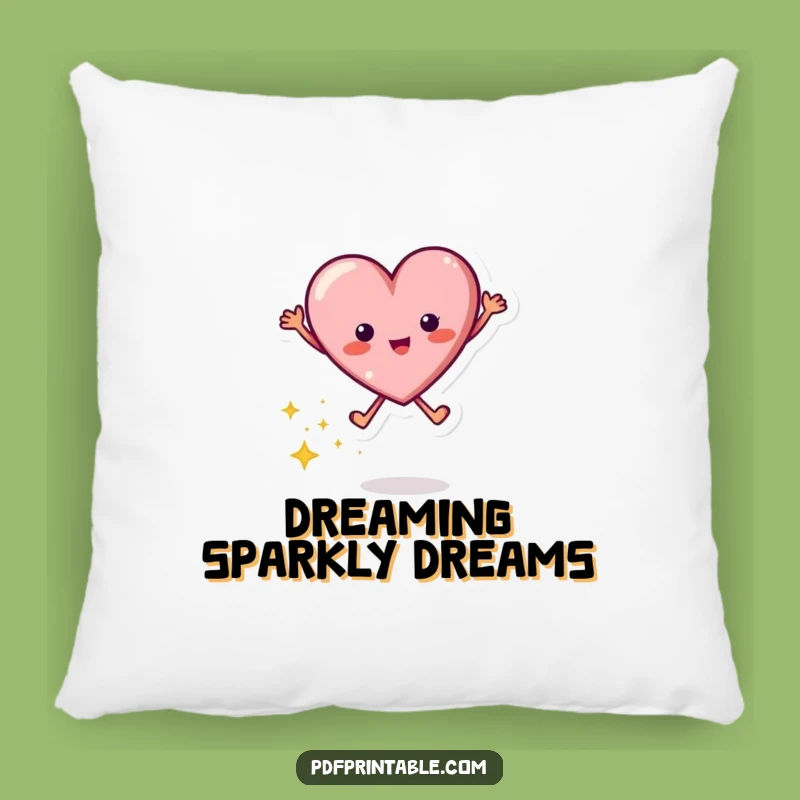 Funny Jumping Heart Pillow: Cozy Up with Sparkly Love!