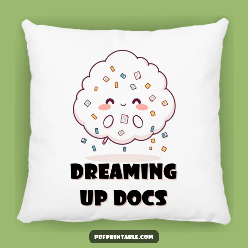 Funny Cloud Pillow: Raining Documents - Cozy Office Comfort & Humor