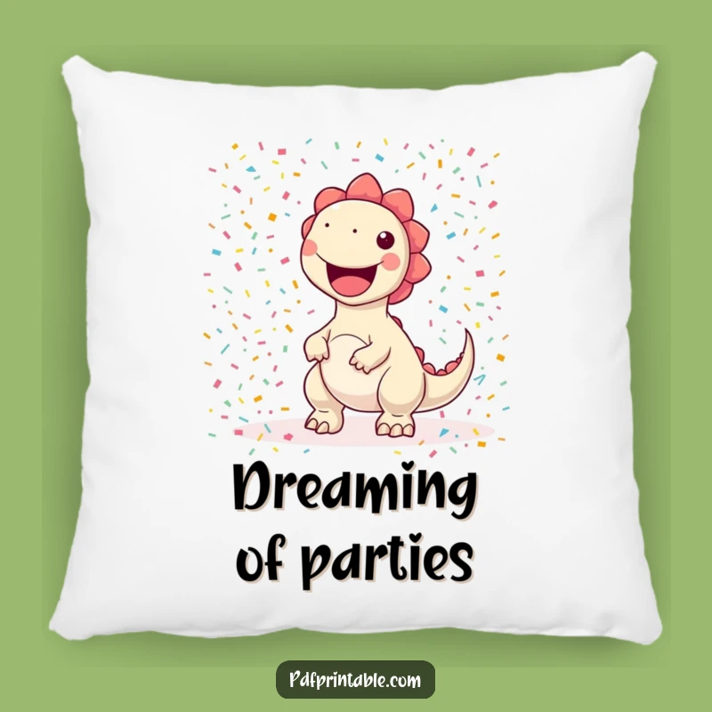 Funny Confetti Dino Printing Pillow: Snuggle Up with This Hilarious and Colorful Decor