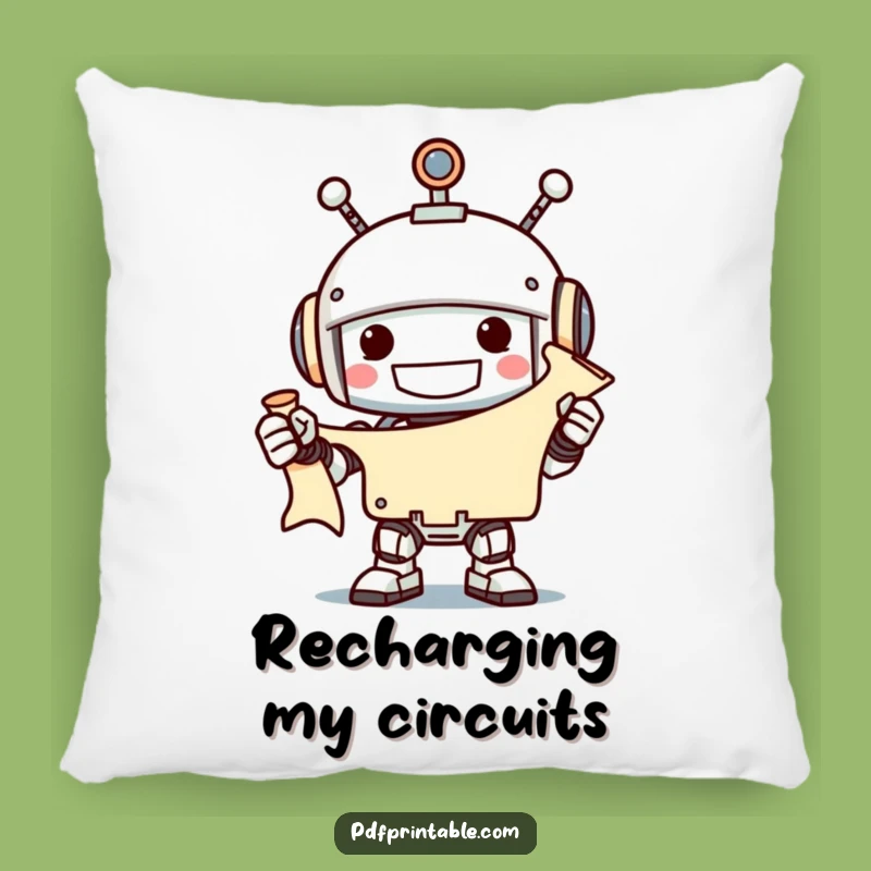 Funny Robot Scroll Pillow: Cozy and Quirky Accent for Your Space