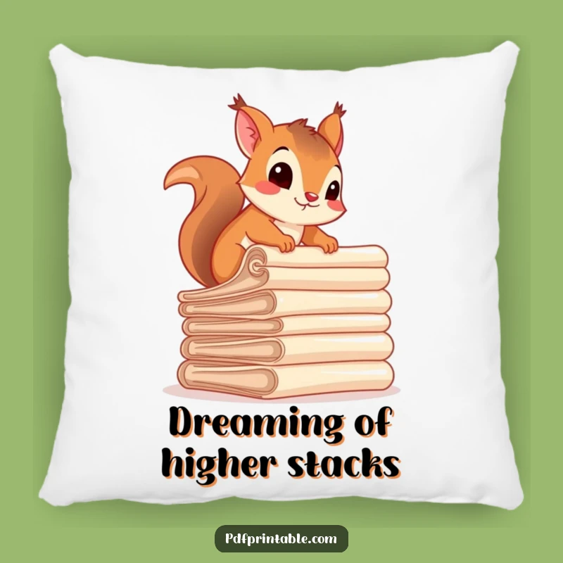 Funny Squirrel Document Dreamer Pillow - Comfy and hilarious gift for office spaces.