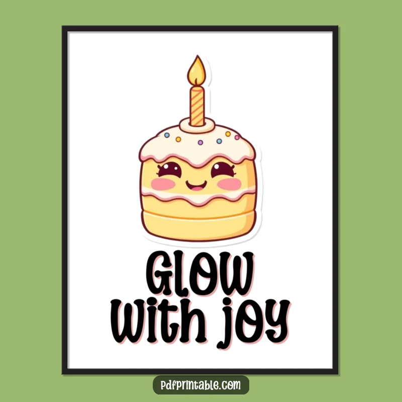 Funny Birthday Cake Digital Print: Instant Joy with a Smiling Treat