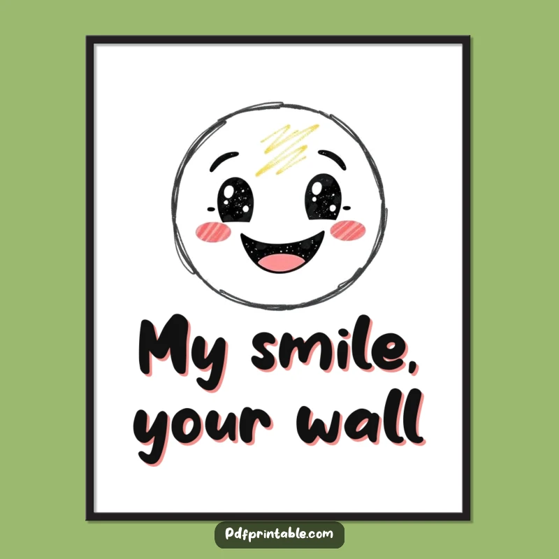 Funny Crayon Smile Digital Art: Instant Hilarious Wall Decor for Art Lovers