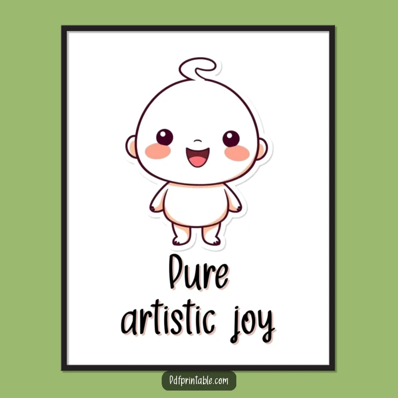 Funny Digital Art: Happy Character S Doodle Artwork, Unique Funny Gift
