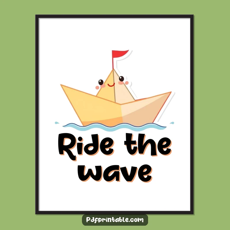 Funny Paper Boat Digital Art: Instant Hilarious Nautical Wall Decor