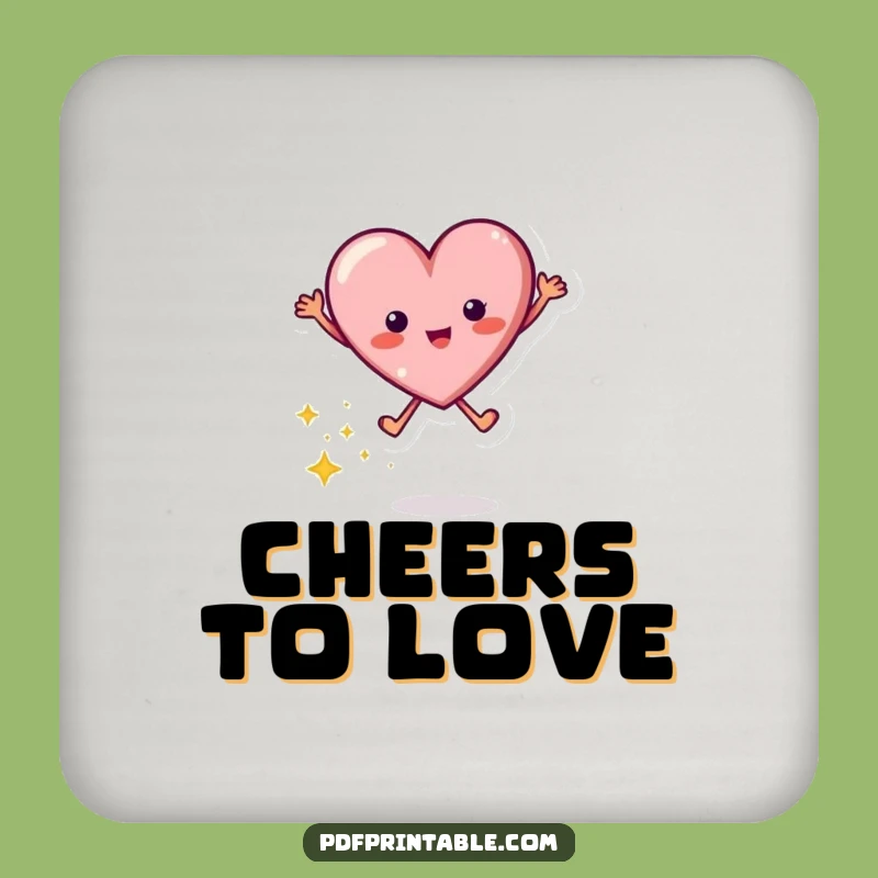 Funny Jumping Heart Coaster: Protect Surfaces with Sparkle!