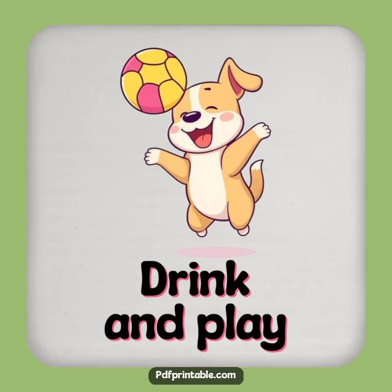 Funny Dog Ball Coaster: Protect Surfaces With Playful Humor