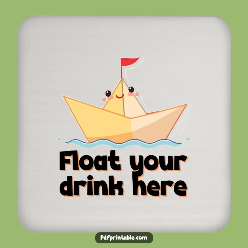 Funny Paper Boat Drink Coaster: Protect Surfaces with Hilarious Nautical Flair