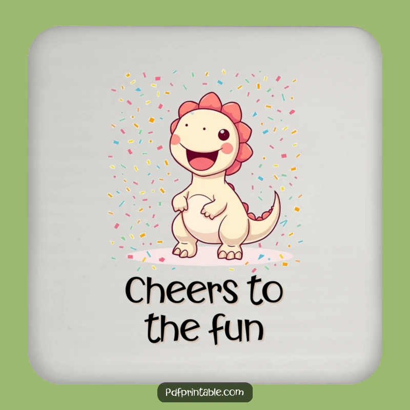 Funny Confetti Dino Printing Coasters: Protect Surfaces with Hilarious Color