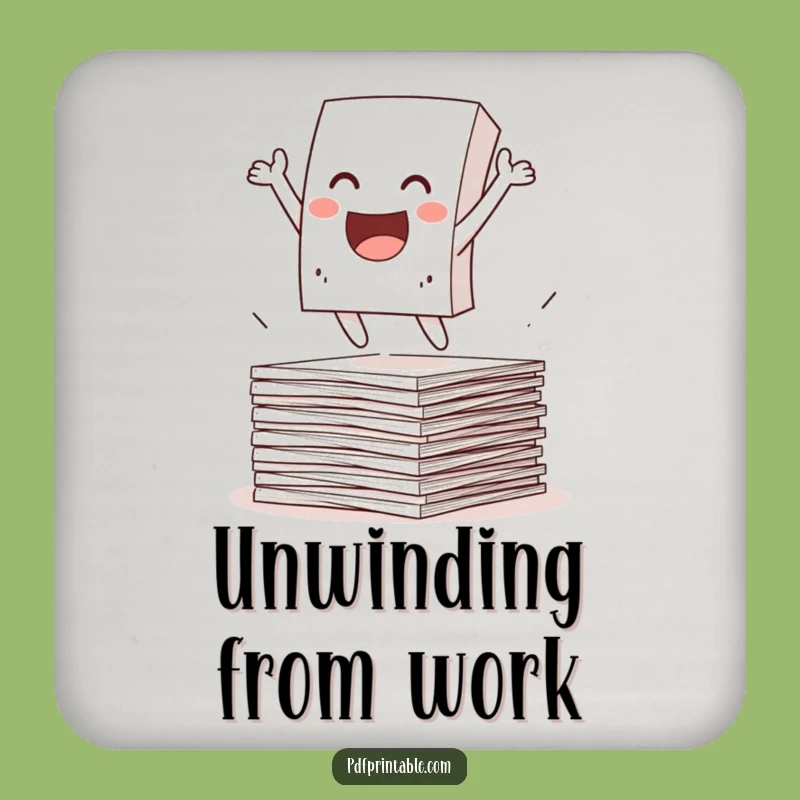 Funny Paper Character Coaster - Leap Style Protection - Great Funny Gift!