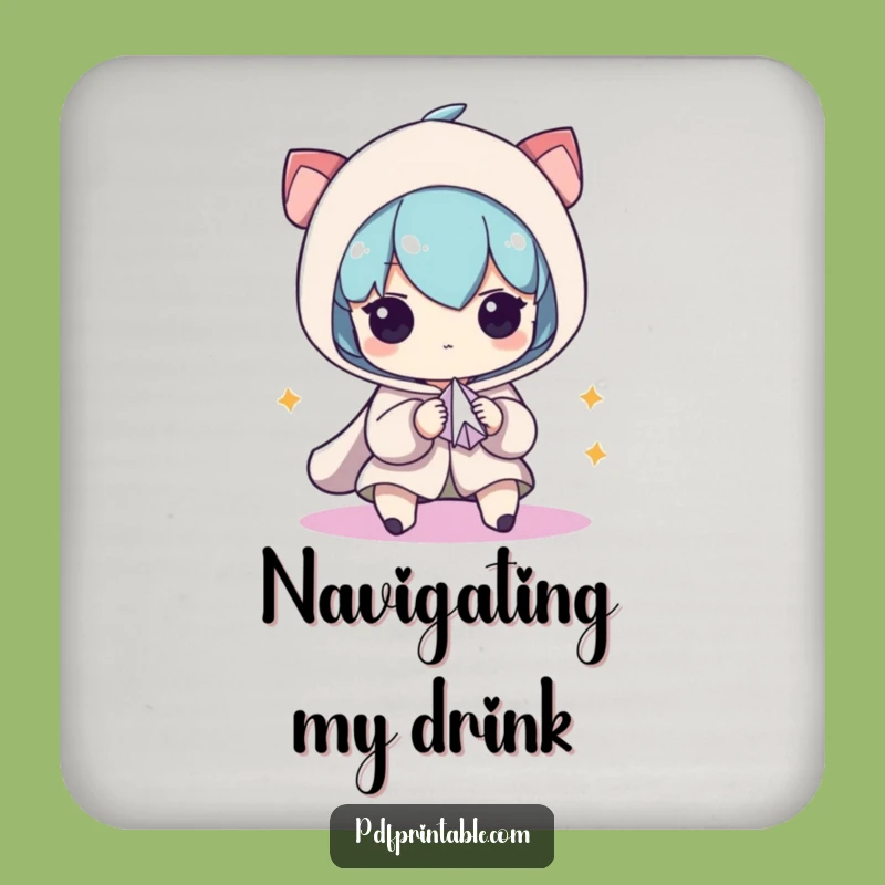 Funny Drink Coaster: Character s Airplane Focus, Protect Surfaces with Funny Gift