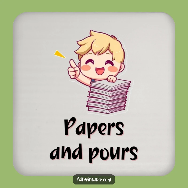 Protect Your Space: Funny Pointing Papers Coasters, a Smart Funny Gift!