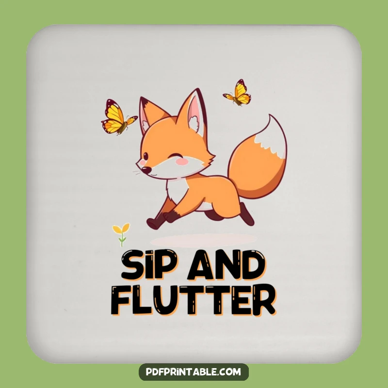 Funny Fox Butterfly Coaster: Protect Surfaces With Whimsical Charm