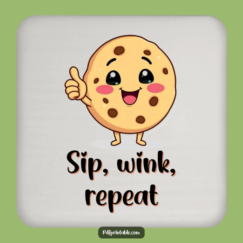 Funny Cookie Coasters: Cheers with a Wink and Thumbs Up!