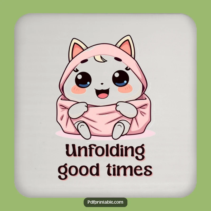 Funny Kawaii Giggling Unfolder Coaster for Happy Homes