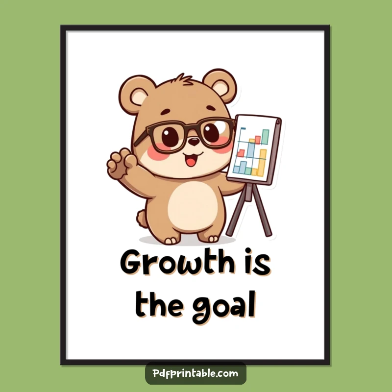 Funny Bear Analyst Poster: Hilarious Wall Art for Offices and Studies