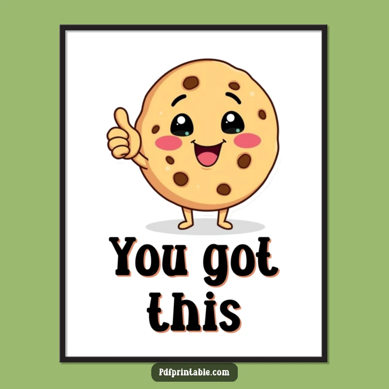 Funny Cookie Art Poster: Wink and Thumbs Up for a Cheerful Vibe