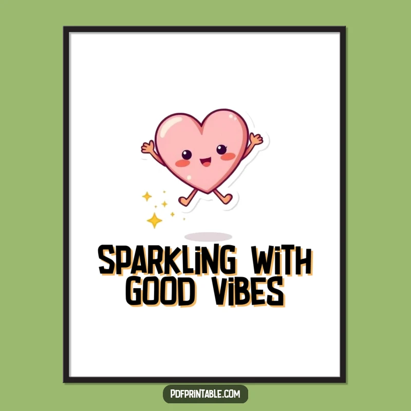 Funny Jumping Heart Poster: Brighten Your Walls with Love!