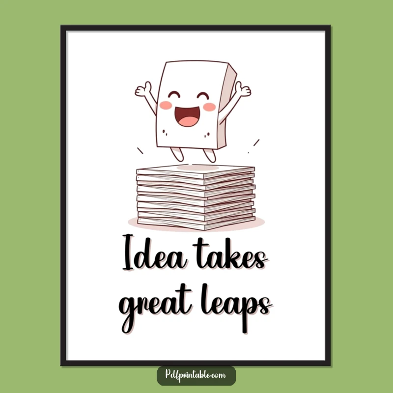Funny Paper Character Poster - Leap Art - Hilarious Funny Gift!