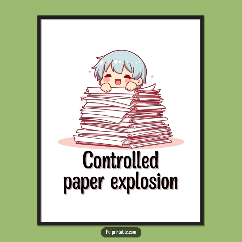 Funny Paper Overload Poster: Hilarious Wall Art for Office & Home Decor