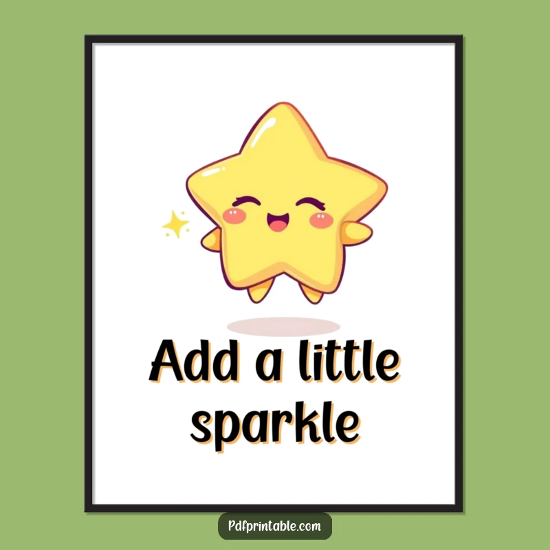 Funny Winking Star Poster: Art that Sparkles and Shines
