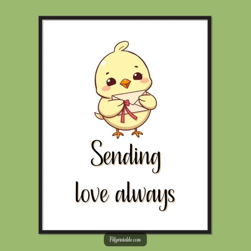 Funny Bird Letter Poster: Cheerful Art, Tiny Message, Wall Decor Funny Gift